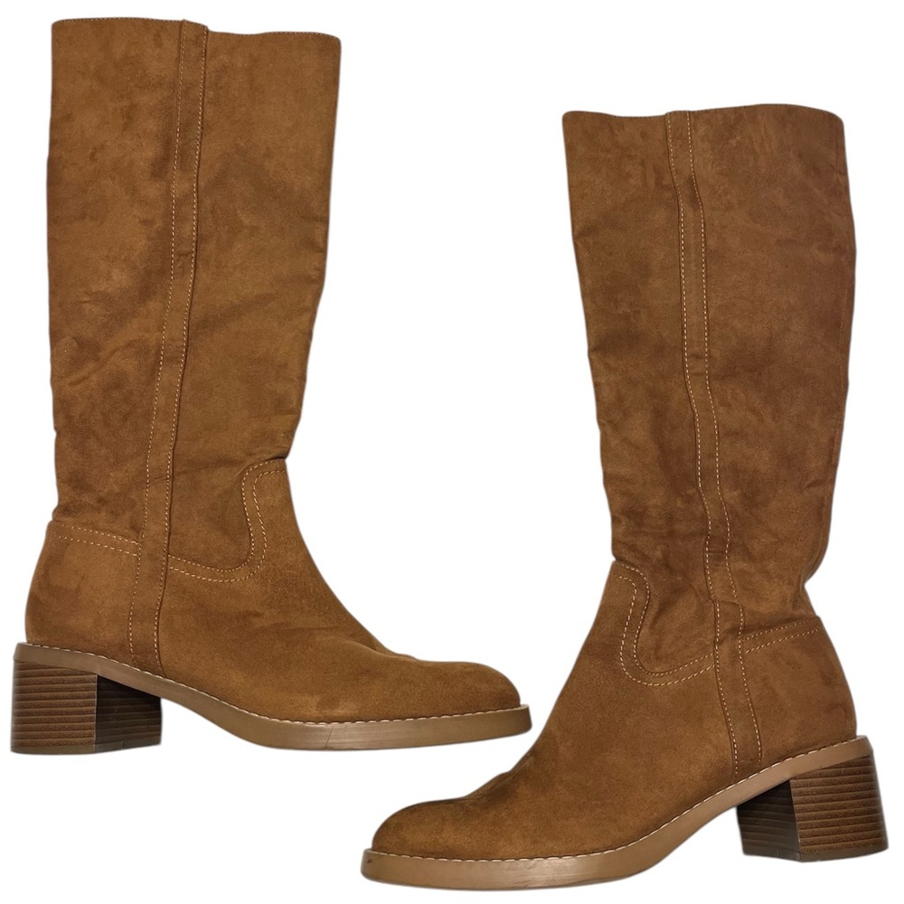 Loft Knee High Mid Suede Boots Women’s 9M Zipper Closure